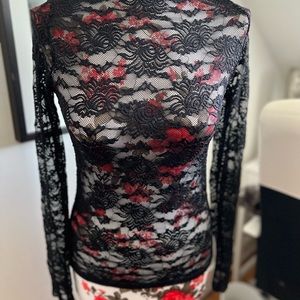NWOT Black lace long sleeve never worn shirt